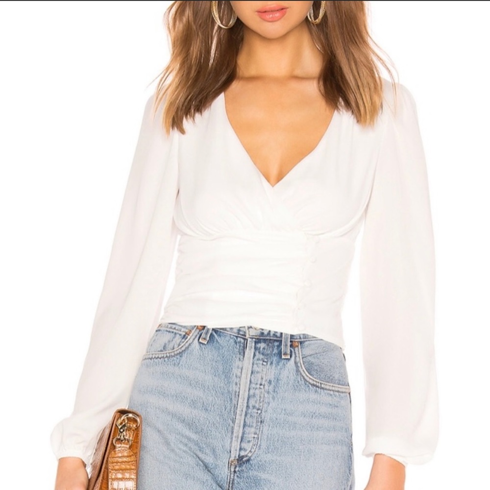 Superdown White Sasha Wrap Top - XS - new with tags